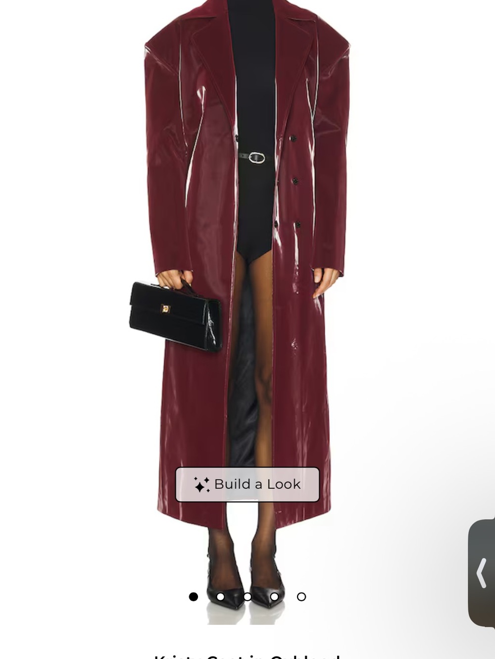 Kim Shui Glossy Wine-Red Long Trench Coat